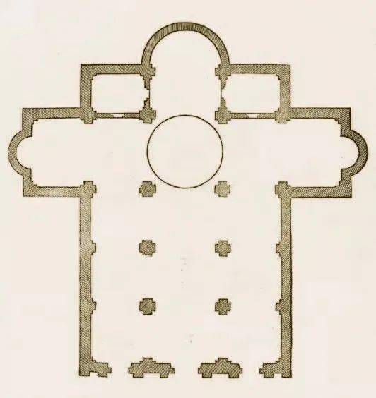 十字式教堂建筑手稿▲比萨大教堂的屋顶罗马式教堂开阔的室内空间和大