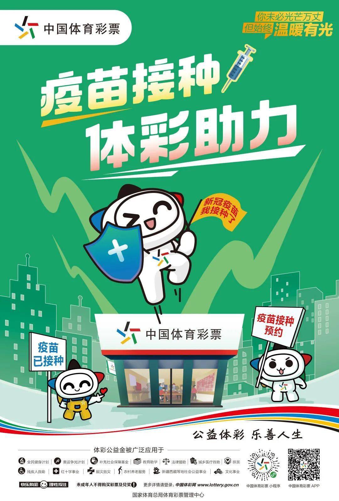 疫苗接种宣传推广活动 其中,北京,天津,河北等 省市体彩实体店疫苗
