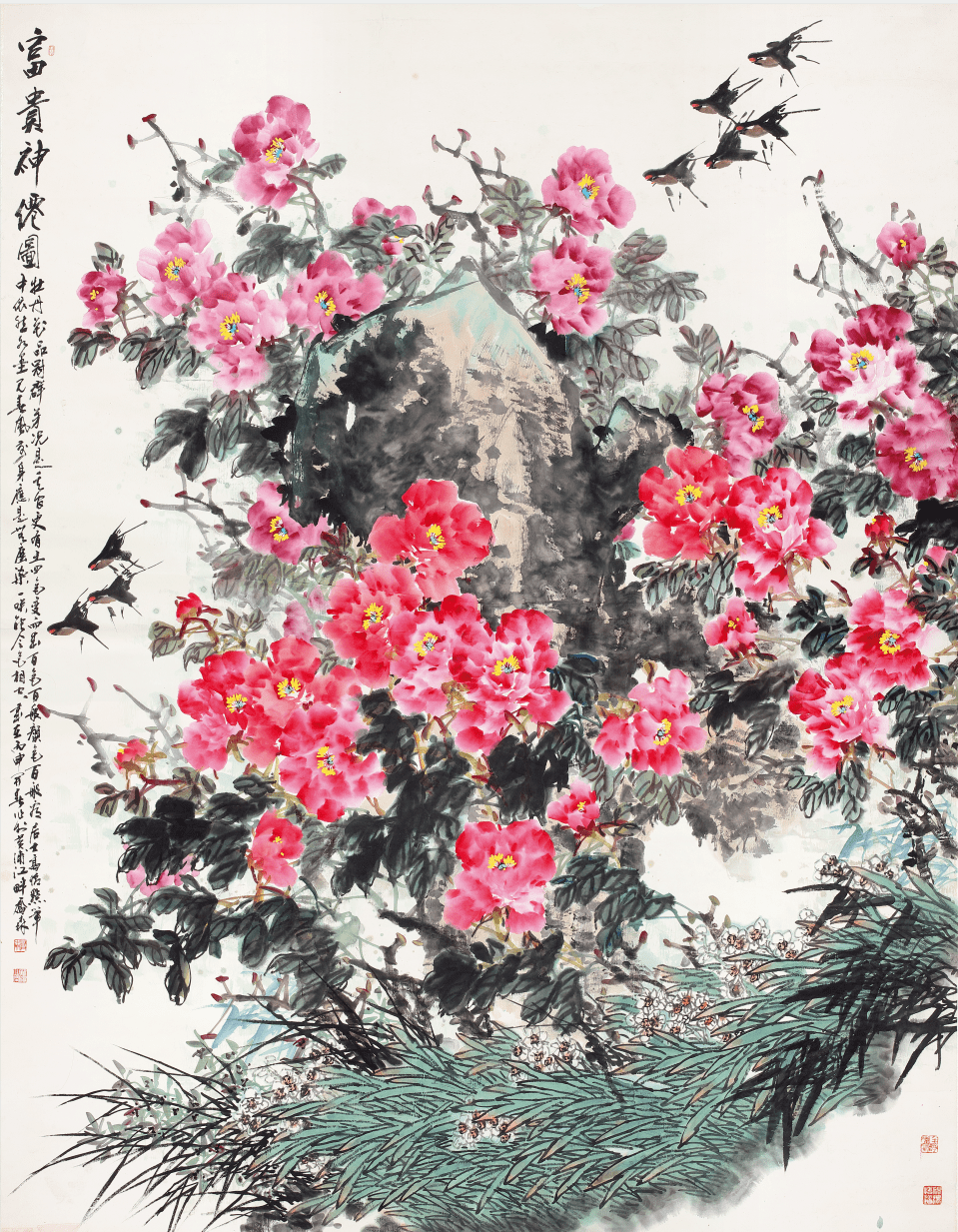 乔森 富贵神仙图 190cmx240cm《春雪》138cm·68cm《寻梅图》138cm