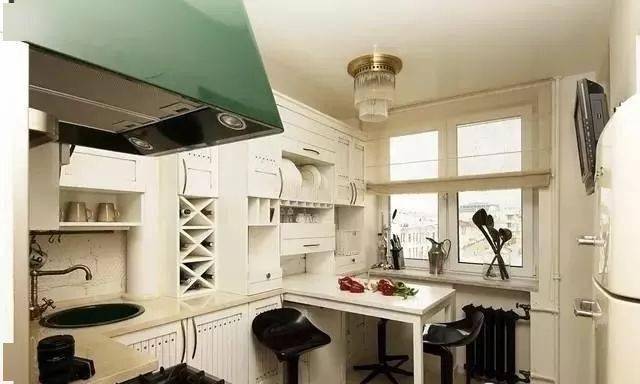 餐厨一体,半开放式厨房设计,小户型厨房也可以颜值和实用并存