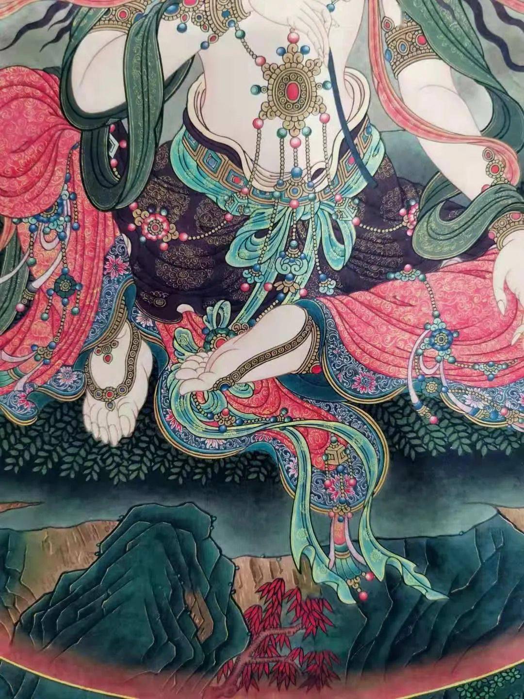 郑继海佛画艺术北京法海寺壁画三大士图