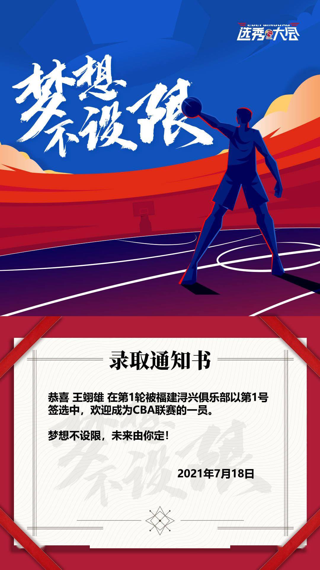 顺位|2021CBA选秀，王翊雄当选状元，榜眼赵柏清加盟同曦