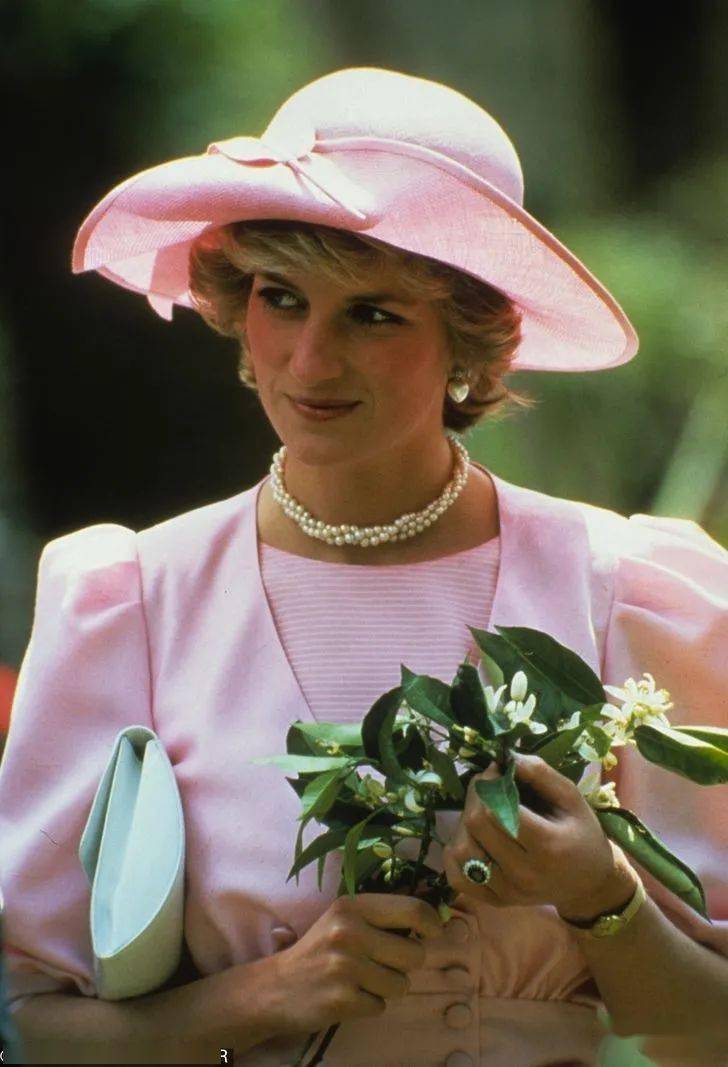 着哈利的照片1985年访问意大利时的多个粉色造型1983年访问澳洲时穿的