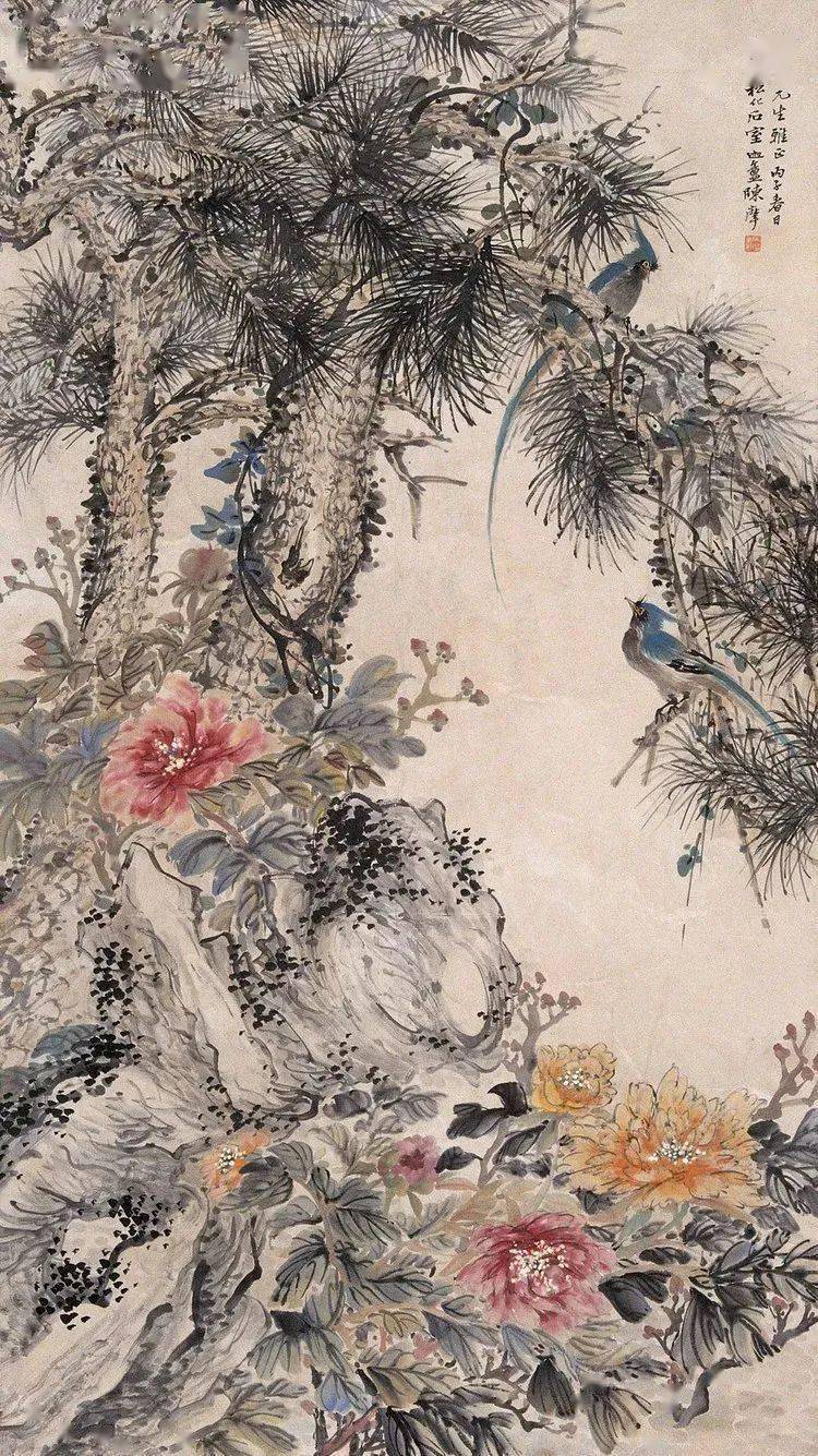 国画名家陈摩的花鸟画作品赏析