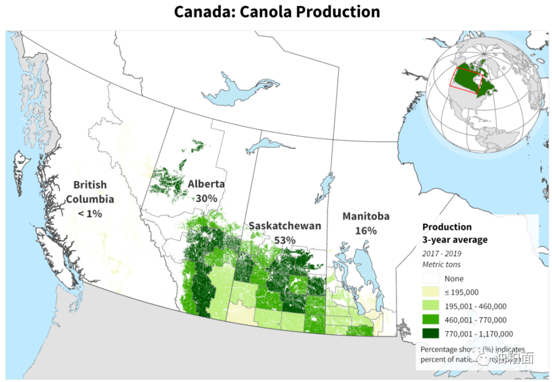加拿大农业分布图图片