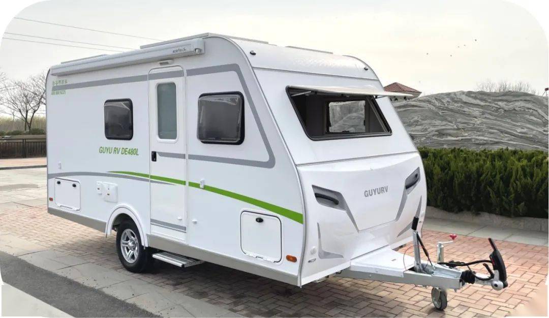 730北京房车展谷雨拖挂式de480l设计精巧多个独立空间家庭出行优秀之