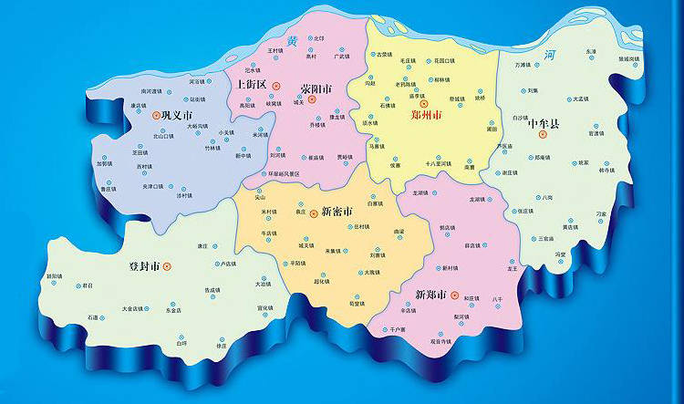 郑州各区地图分布图图片