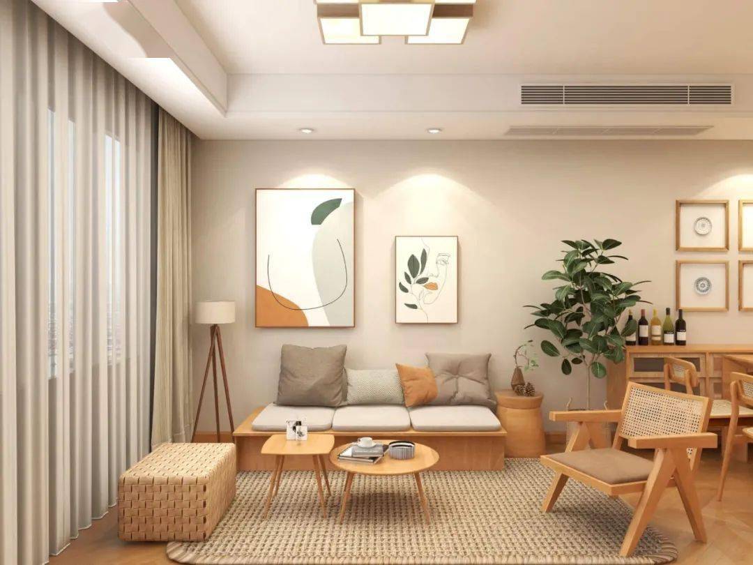 省钱有颜值!65m2室暖系原木风,6w搞定家里一切