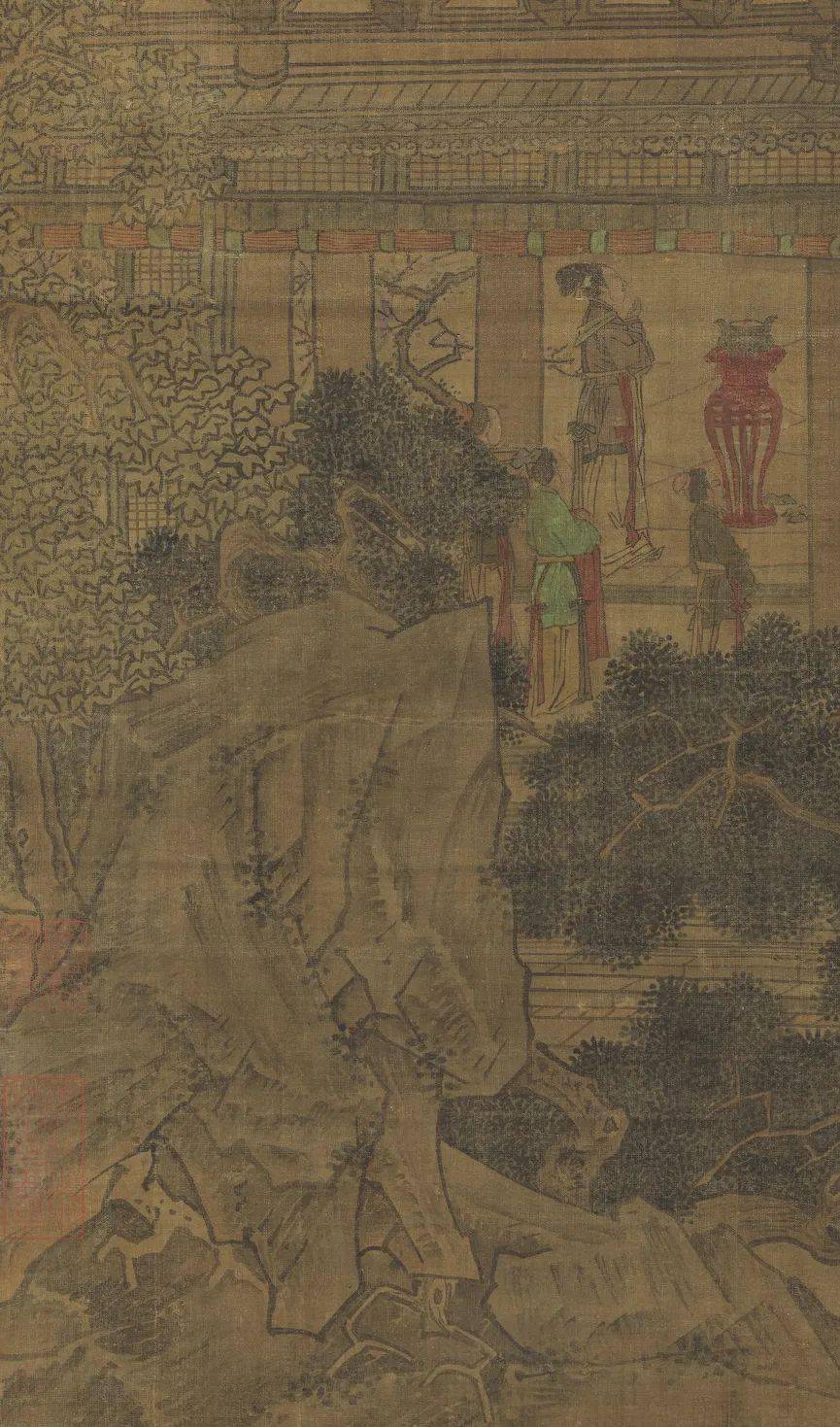 赏画宋佚名拜月图