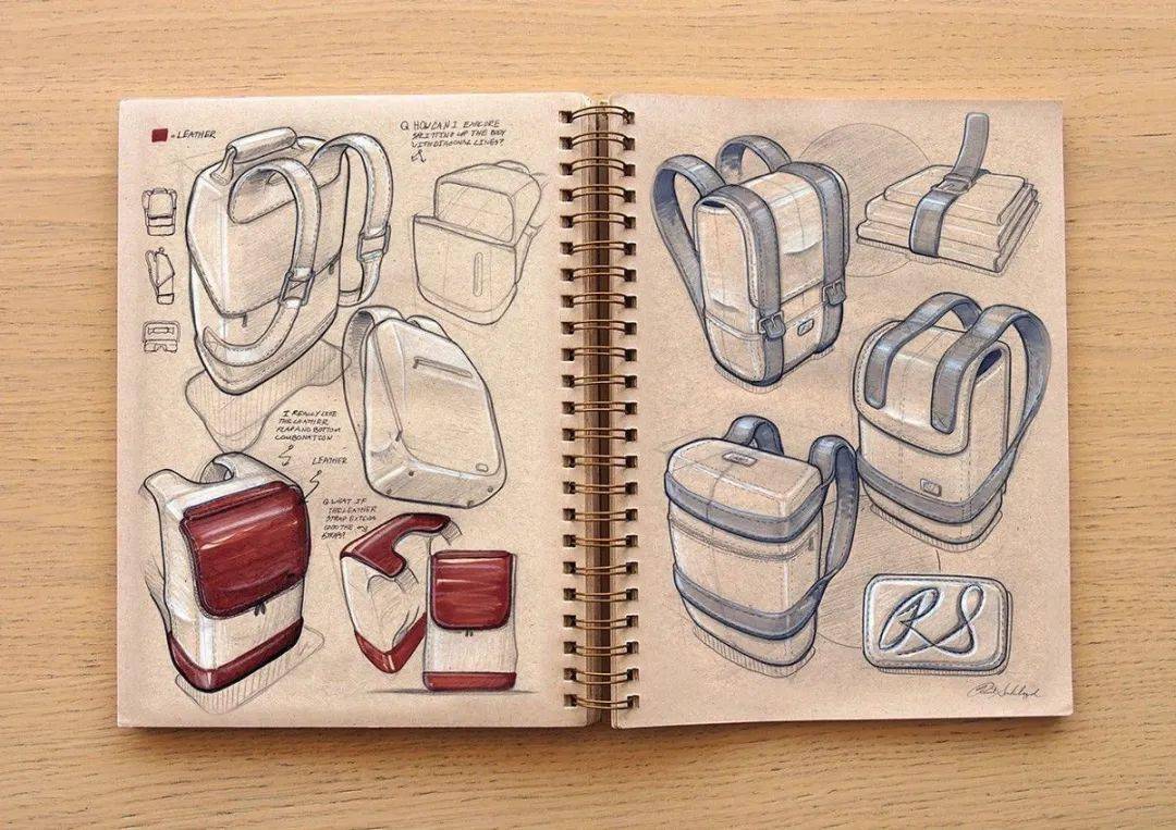 手绘图优秀的背包手绘案例素材