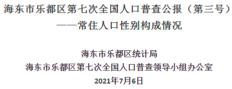 海东市乐都区第七次全国人口普查公报第三号