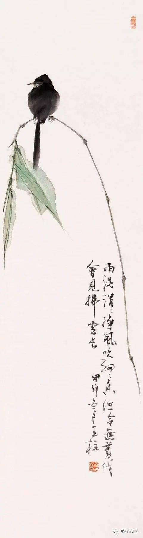 这一组极简水墨画小品大味意境不凡