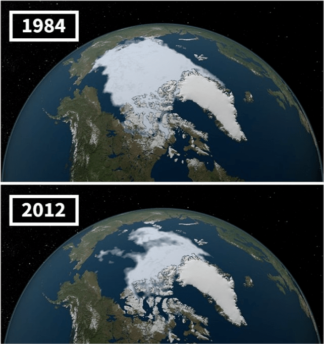 观点全球气候反常40年间地球对比照展现地球被破坏触目惊心的画面