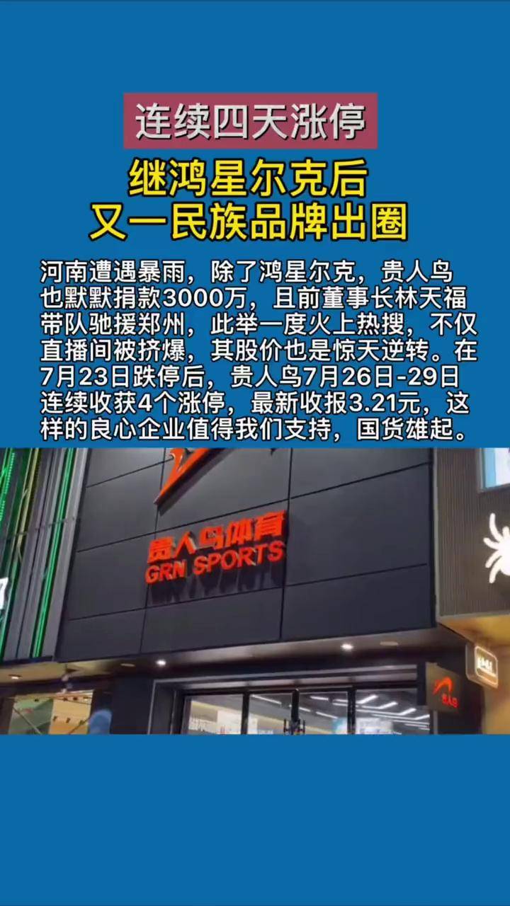 股价鸿星尔克民族品牌股民贵人鸟负债捐赠驰援郑州良心企业国货雄起