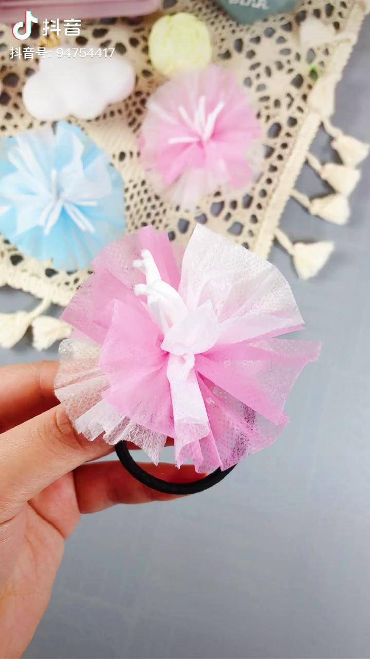 用口罩做个美美的发圈吧手工手工制作