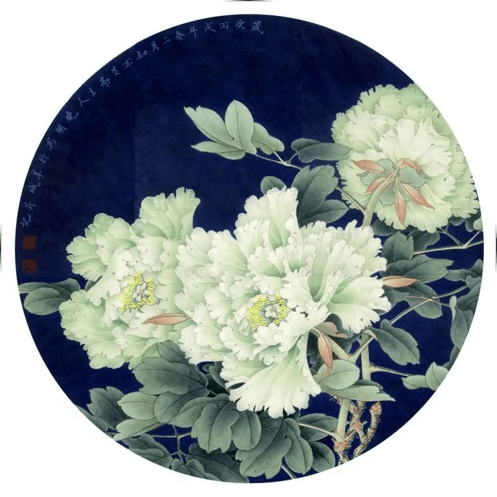 图文教程李晓明工笔牡丹豆绿设色步骤