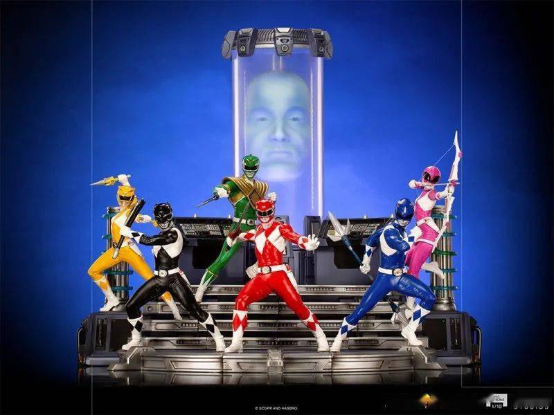 ironstudiosbdsartscale金刚战士红黑蓝黄粉红战士110比例雕像