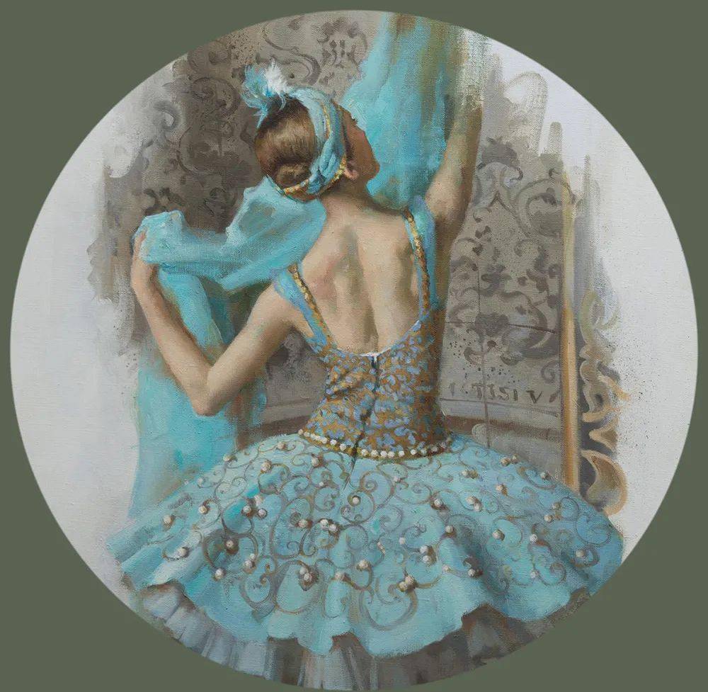 俄罗斯女画家油画里的芭蕾姑娘,又仙又美,简直就天女下凡