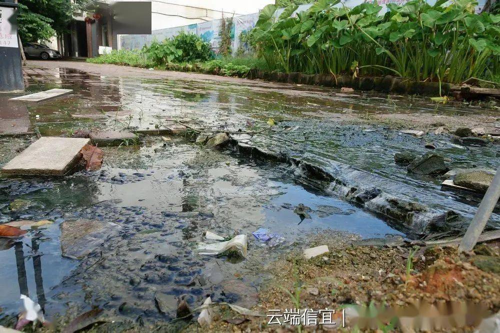 市民反映信宜迎宾大道北路段地面污水横流,目前正在改造!