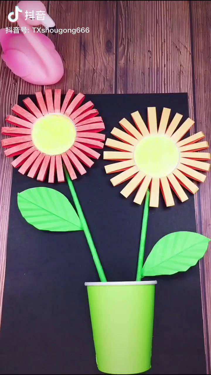 纸杯手工制作花朵图片