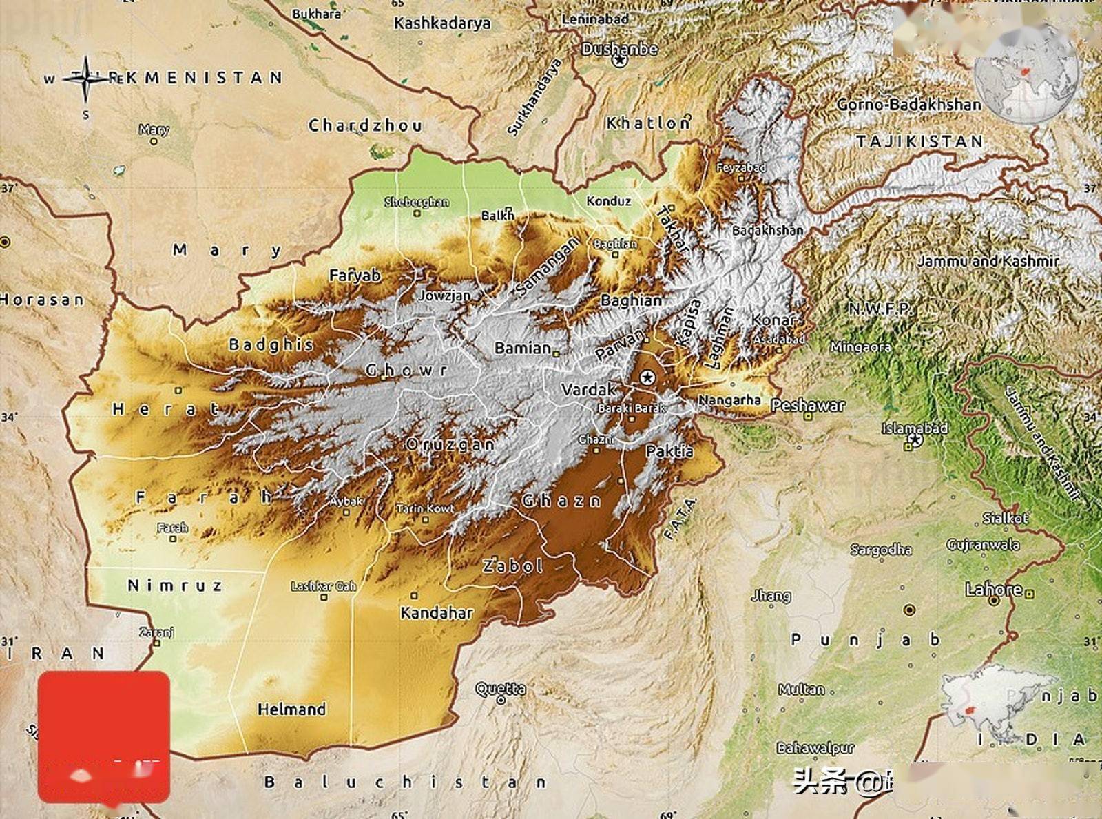 阿富汗河流分布图图片