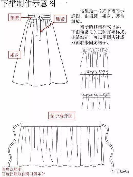 齐腰襦裙制作图纸图片