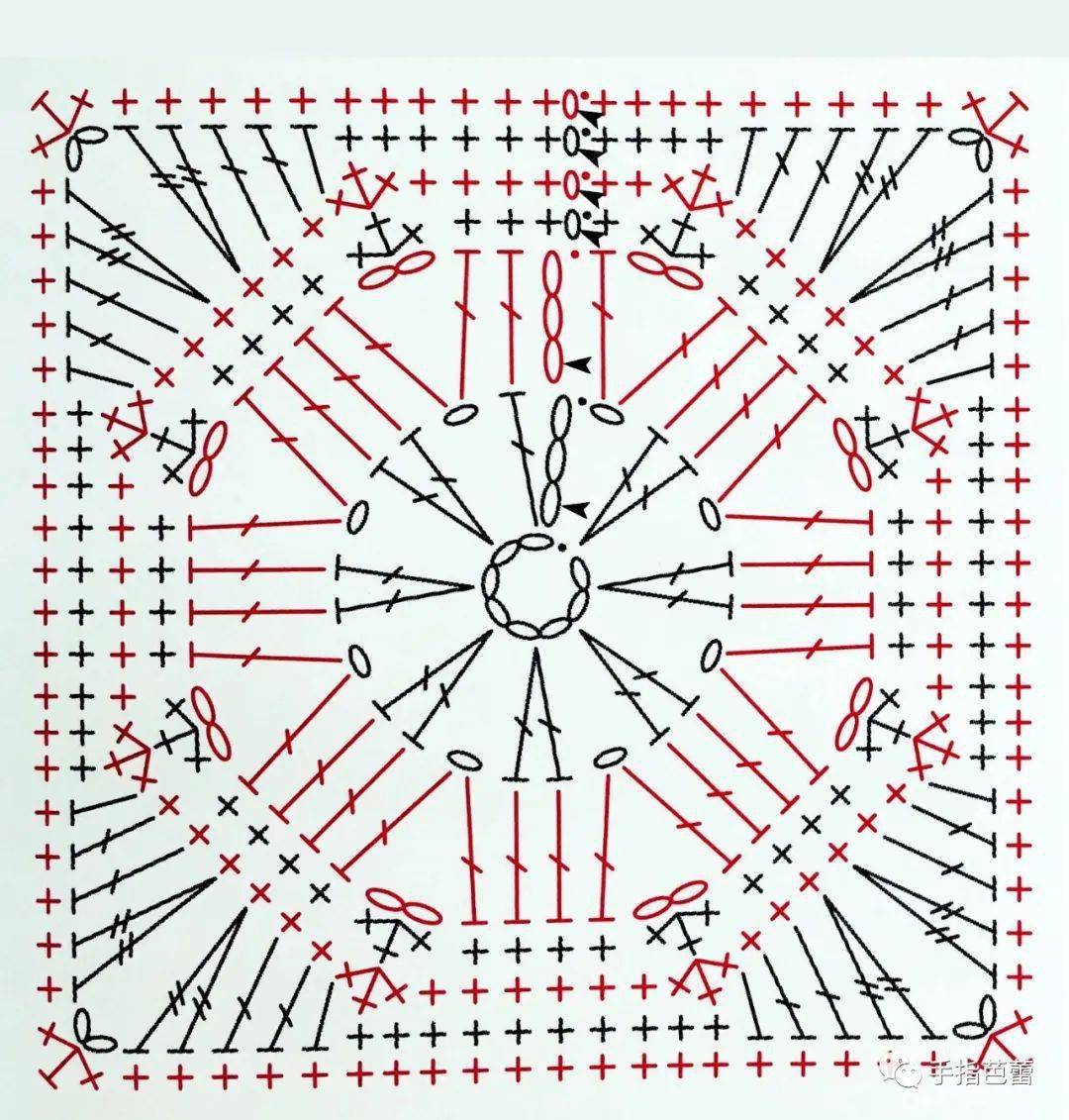 钩针图解 正方形图片