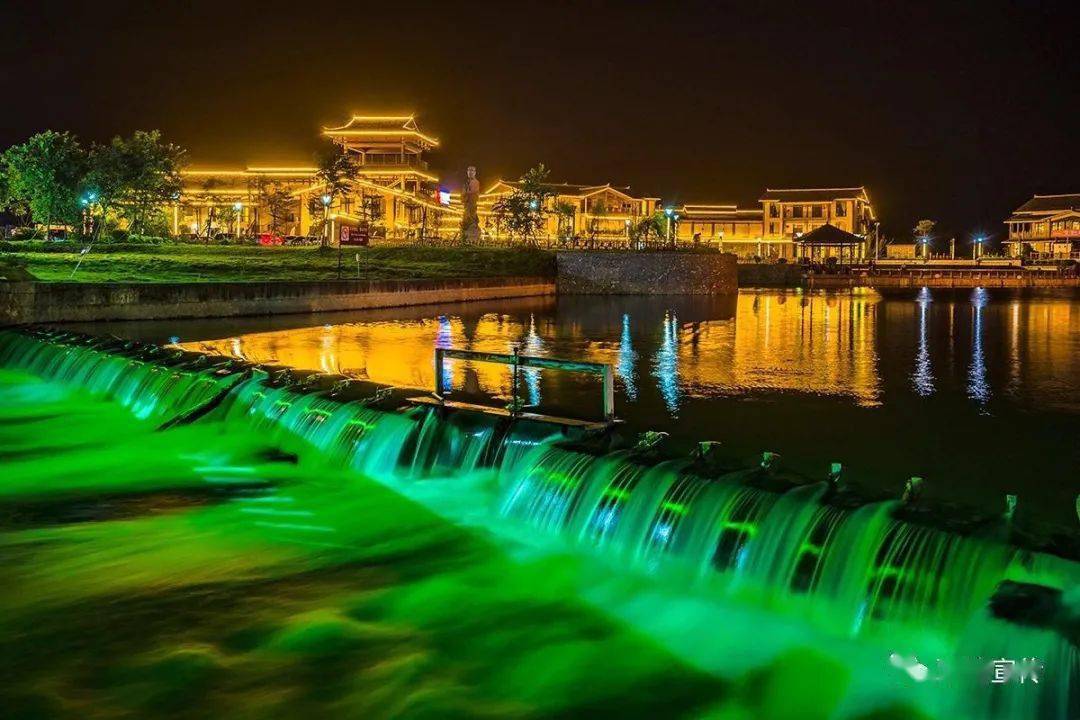 贵港马草江夜景图片图片