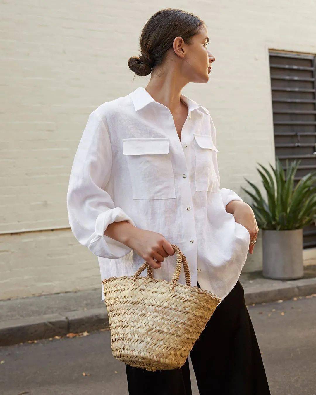 视觉|“衬衫 + 阔腿裤”才是真爱CP呀，夏末初秋就这样穿!