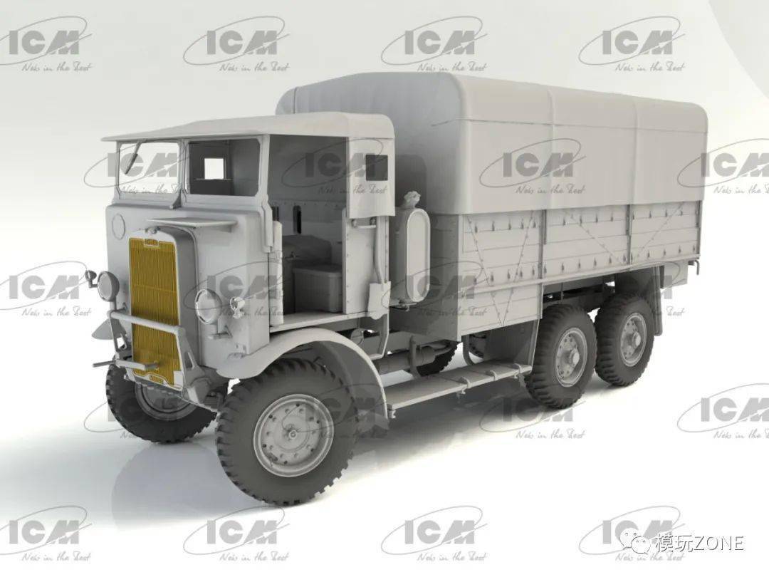 【拼裝】icm:新品 1/35 二戰英國萊蘭獵犬軍用卡車 官圖