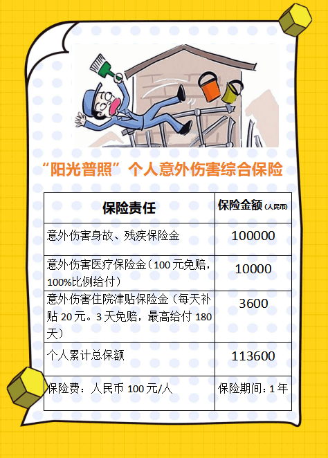 【全天候】产品专栏 | "阳光普照"个人意外伤害综合保险