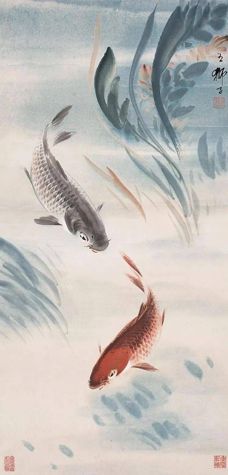 这画里的鲤鱼,肥美