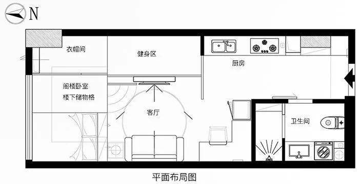 30平北欧风单身公寓,卧室的抬高1米,多出了一个储物间,好厉害!