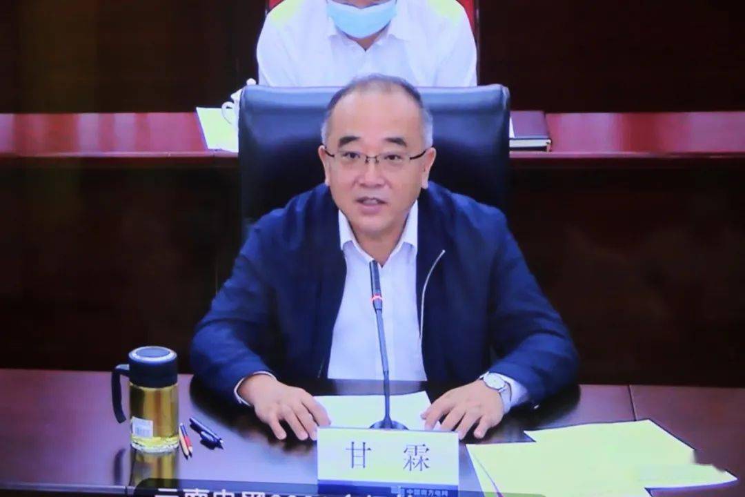 电网公司党委书记,董事长甘霖,云南电网公司党委副书记,总经理张忠东