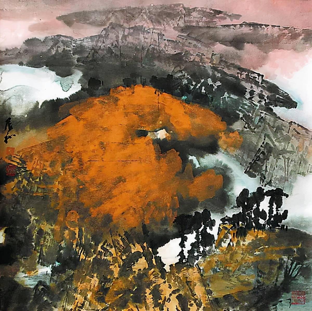 笔力苍劲墨彩流溢包辰初山水画