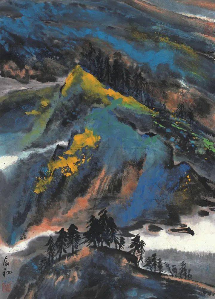 笔力苍劲墨彩流溢包辰初山水画