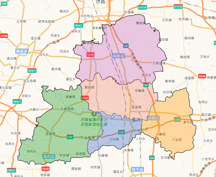 郾城区行政区划图图片