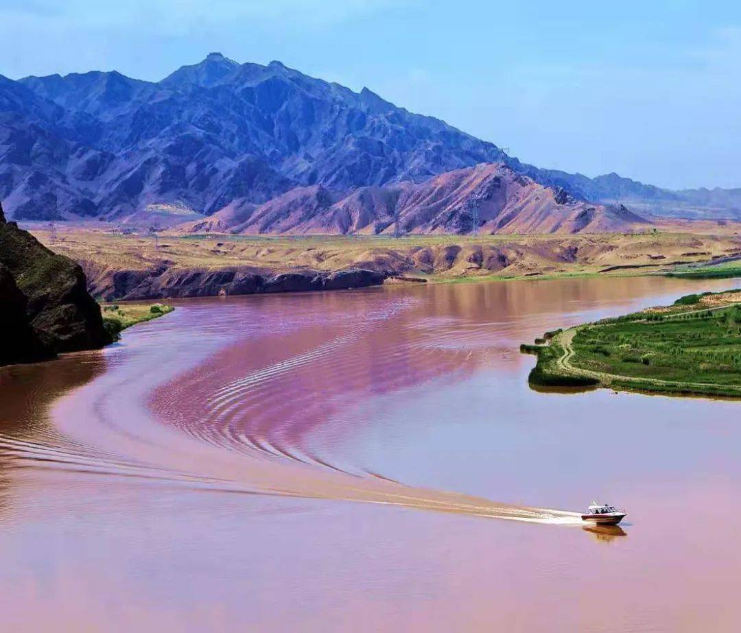 黄河风光夕阳西下赏落日美景塞下秋来风景异黄河坛里友相会给您一份