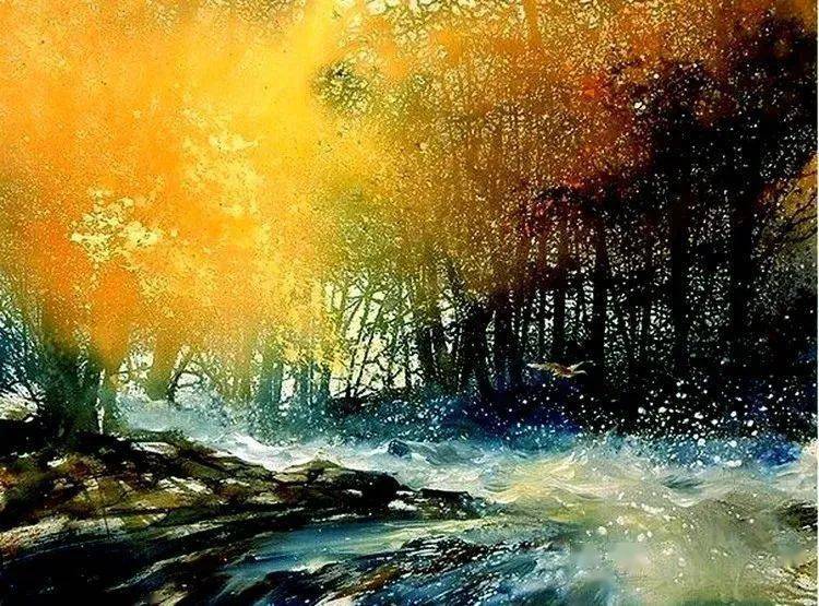 这组水彩画充满着佛性的气息让人平静安稳