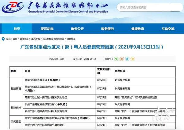 广东|中高风险“2+5”！广东疾控更新重点地区来（返）粤人员健康管理措施
