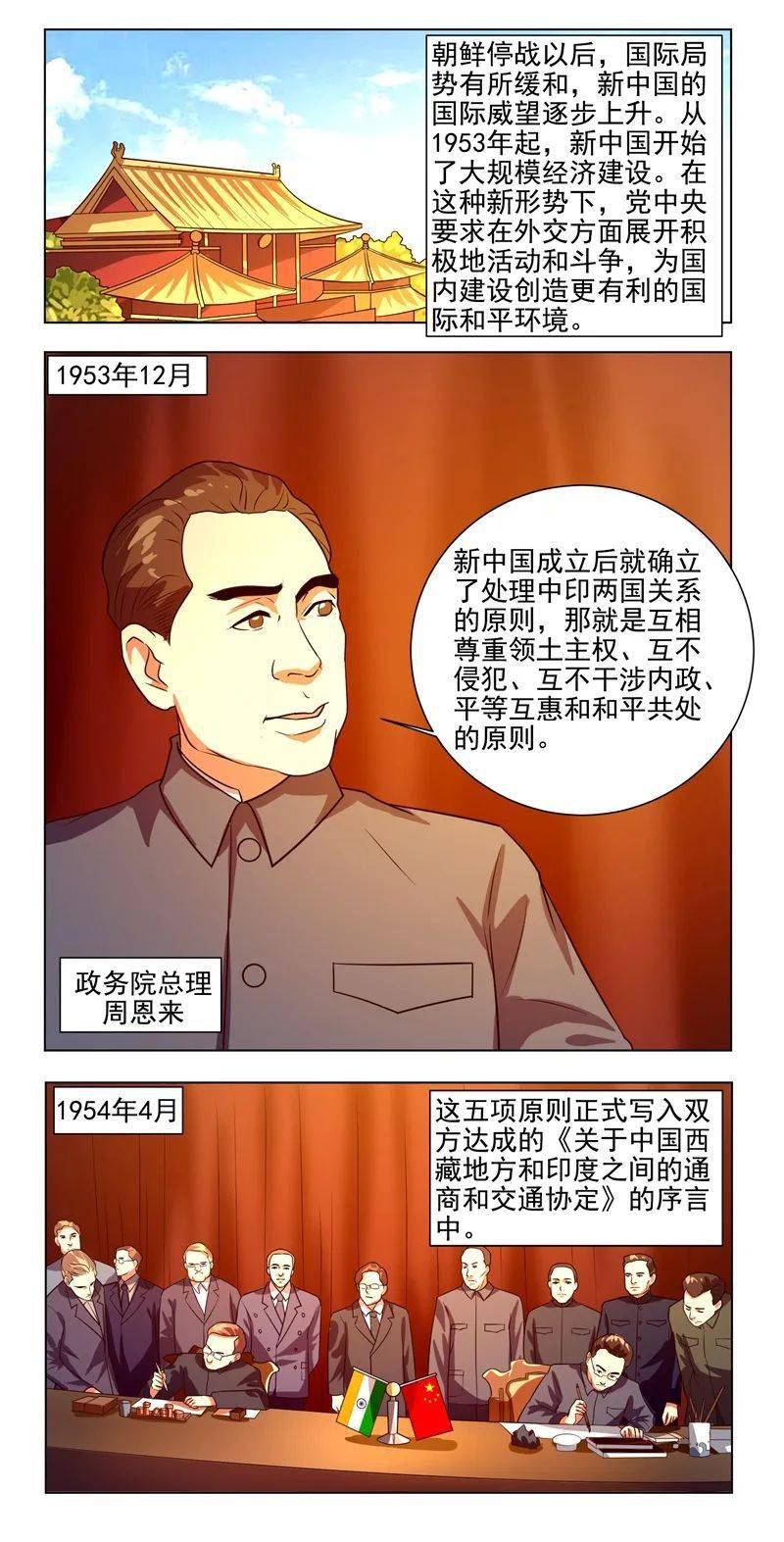 千亿体育手机版本 四史 学习 漫画新中国史 和平共处五项原则