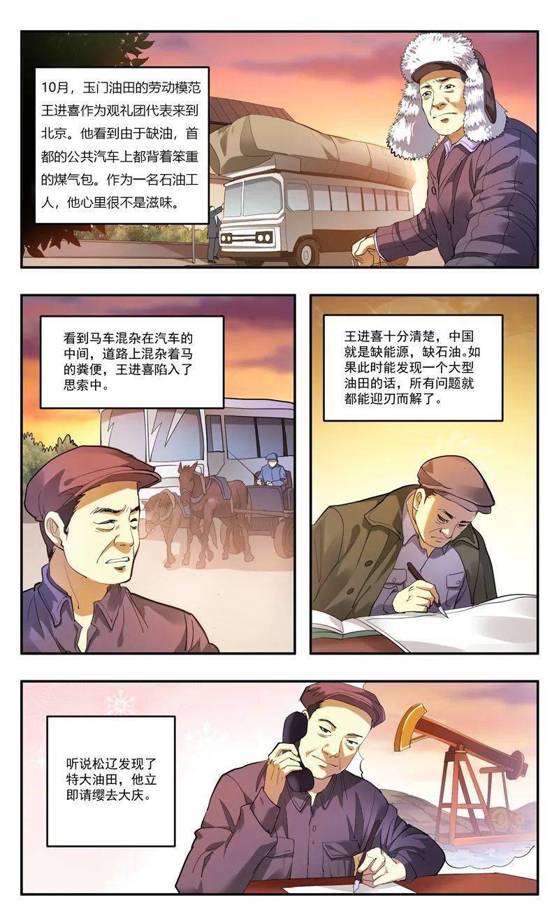四史学习漫画新中国史大庆石油会战
