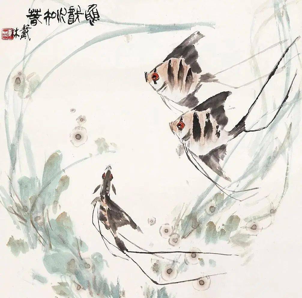 老画家戴林的写意花鸟画