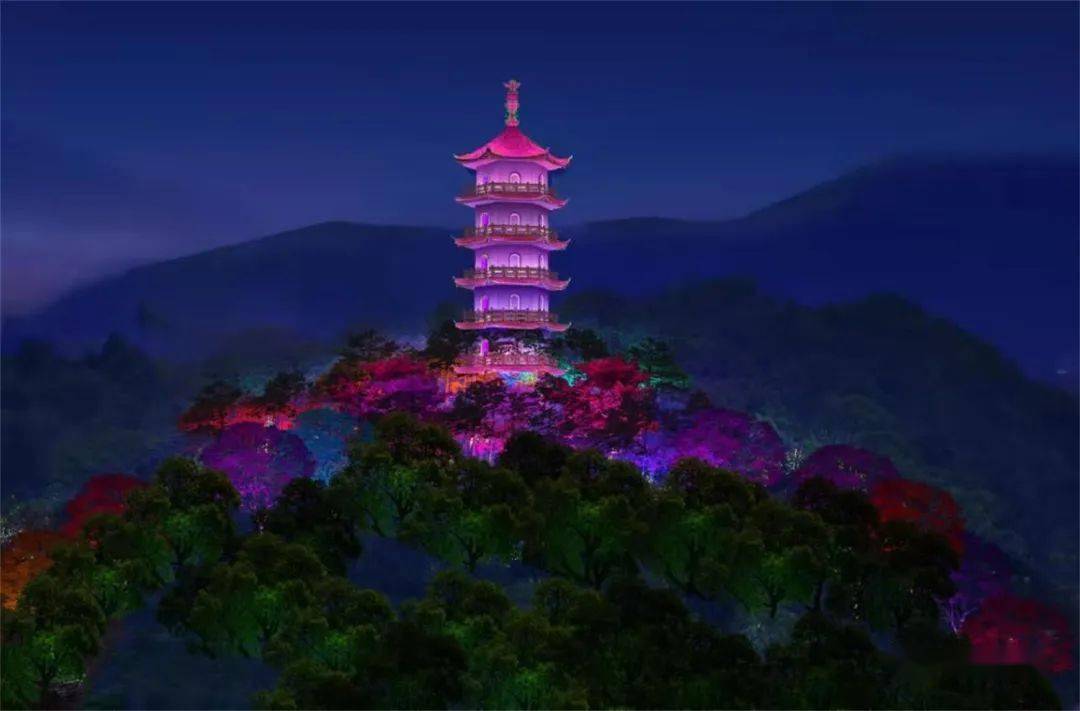 灵溪最新夜景!灵山塔变这样了