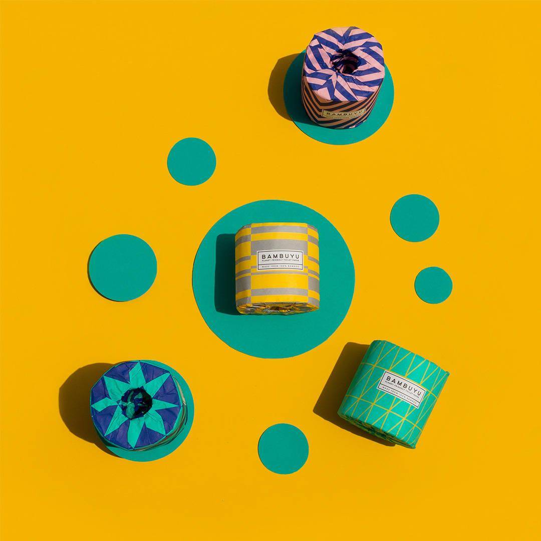 时尚的图案与色彩搭配bambuyu卷纸包装设计