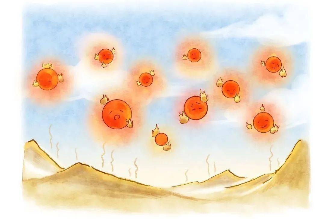 远古的时候,天上同时出现了十个太阳