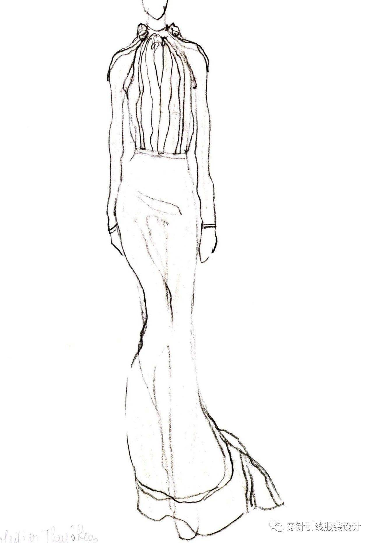 收藏百张时装大师速写手稿原作