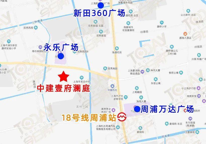 项目与永乐广场仅隔一条上南路周浦万达广场,新田360广场也在项目2