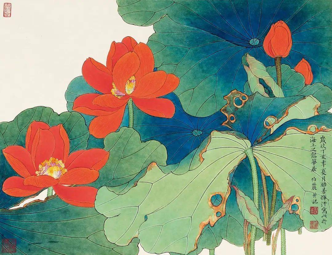 20位名家笔下最工笔画荷花50图 一次看够