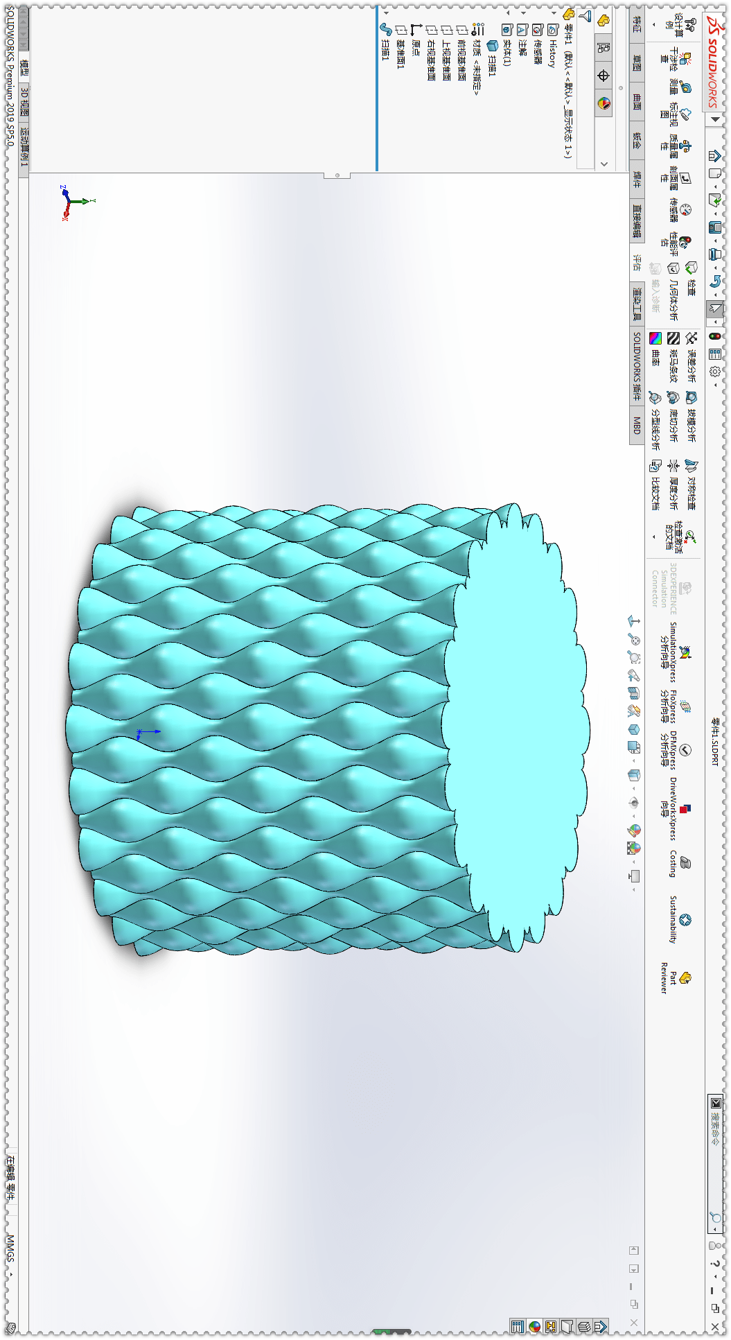 SolidWorks第三种方法画波浪柱,这次只需要一个扫描就能完成_曲线
